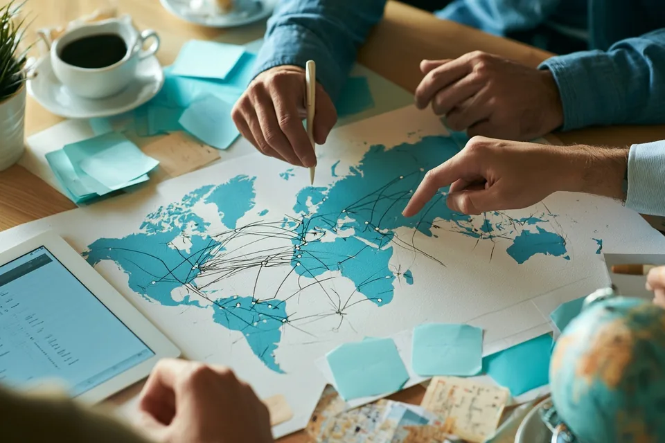 International route map reviewed for a shipment